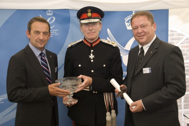 The Lord Lieutenant presenting an Award to KHL Group.