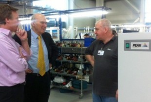 Vince Cable taking a tour of the Peak Scientific factory.
